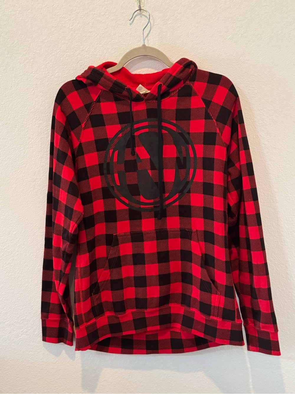 Hanson Red and Black Buffalo Plaid Hoodie with Logo